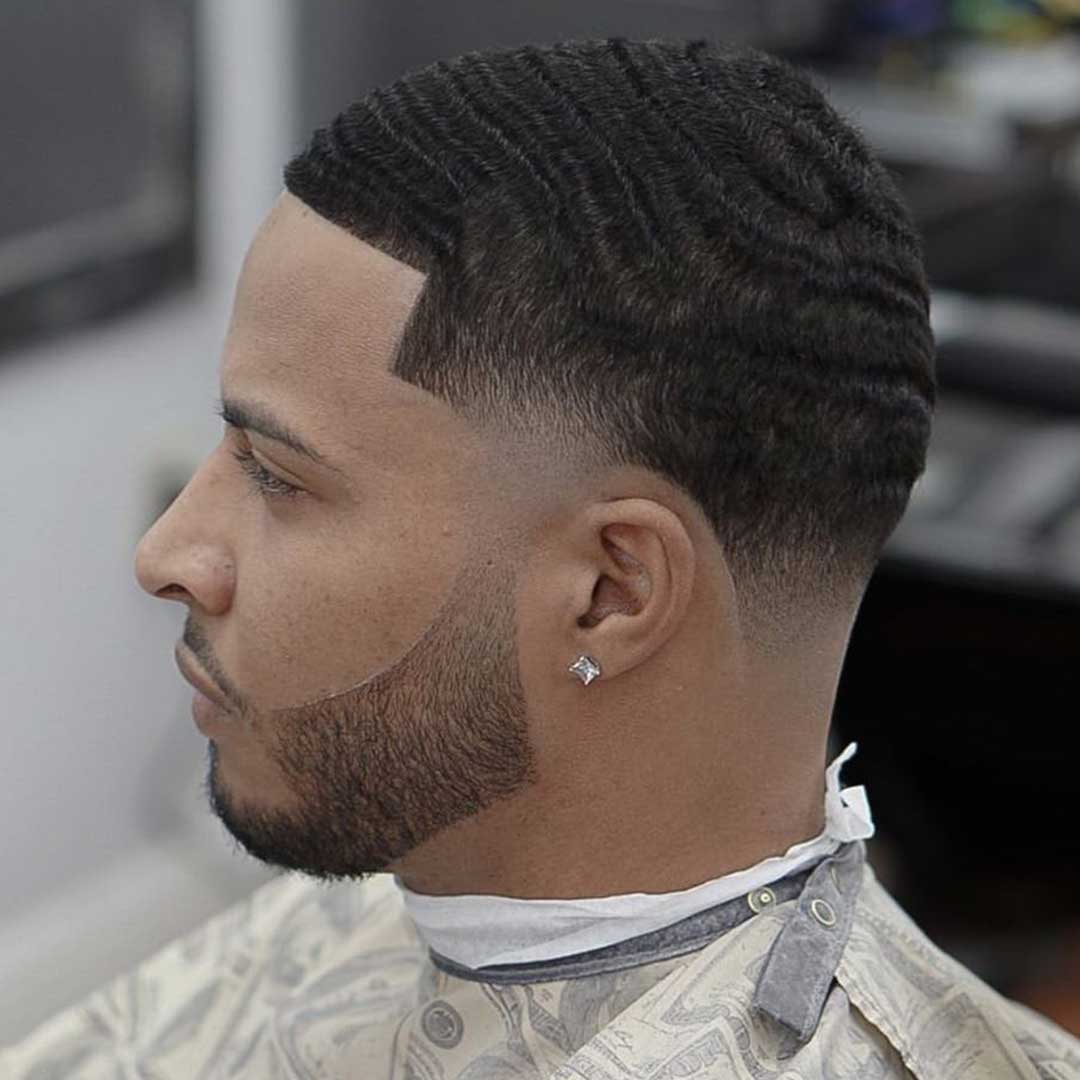 fade haircut with waves