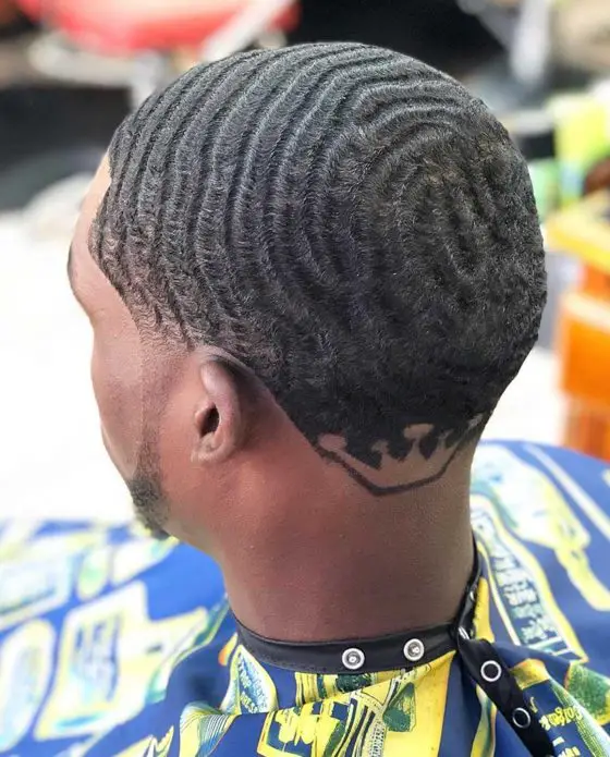 24 Best Waves Haircuts For Black Men In 2024 Men S Hairstyle Tips   180 Waves With Back Design 560x695 