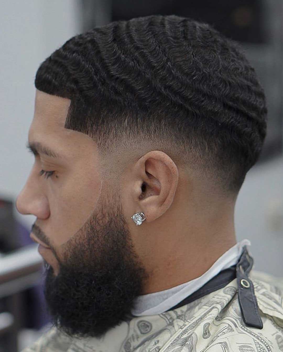 Low Fade Haircut with Waves