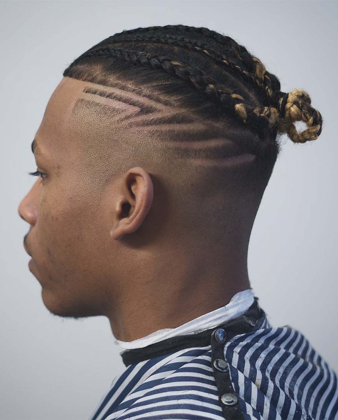 Cornrow + Top Knot for Black Men