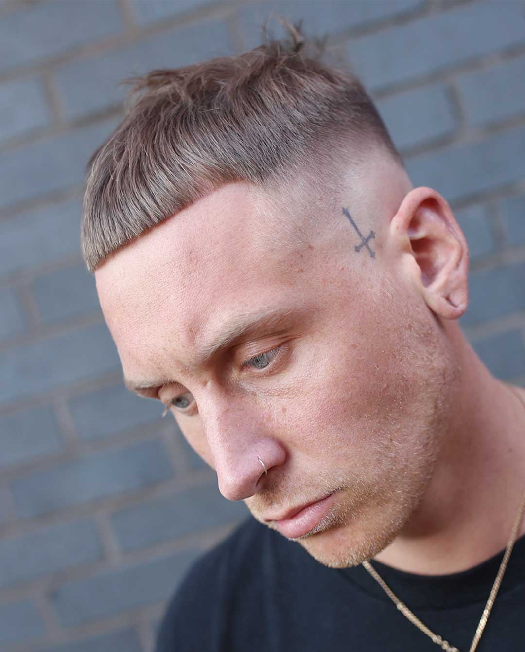 Short Caesar + Mid Skin Fade