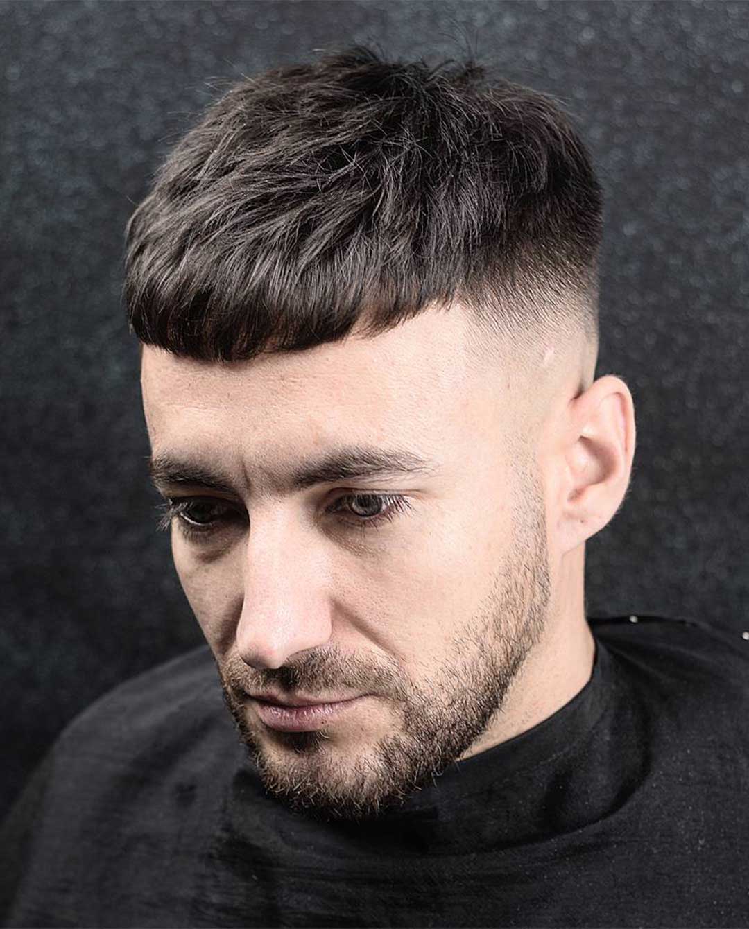 Caesar Haircut with Fade