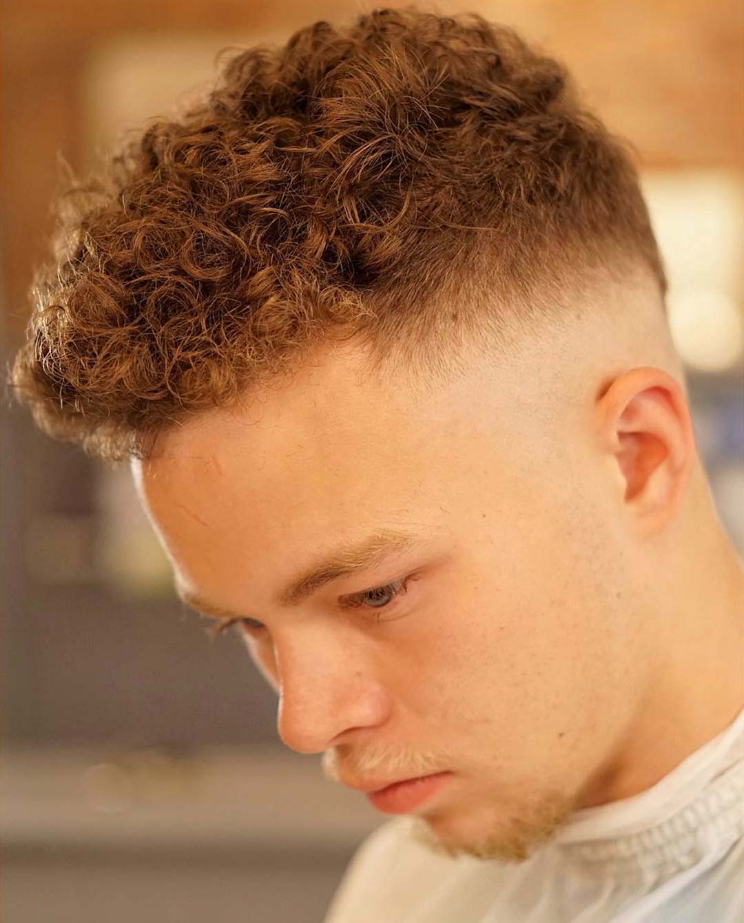 Short Tight Curls with Fade
