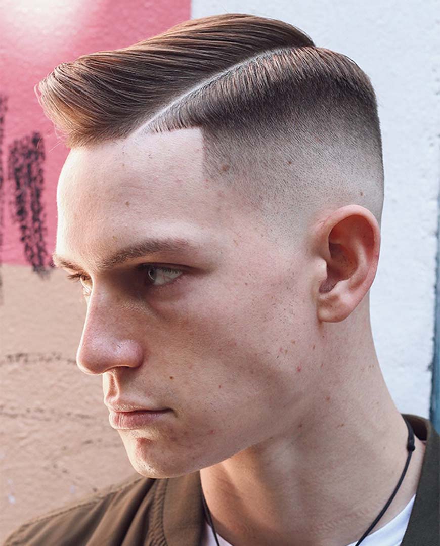 Sharp Comb Over with High Fade