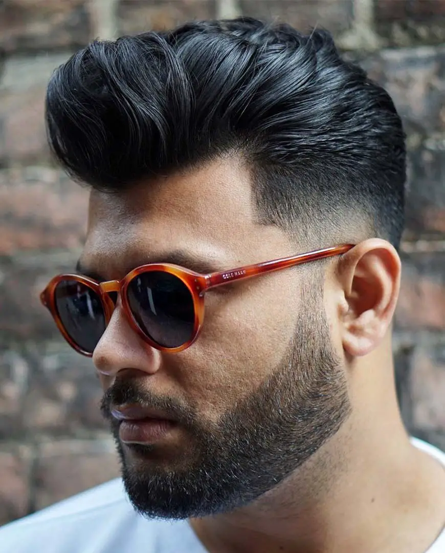 Pompadour with Mid Fade