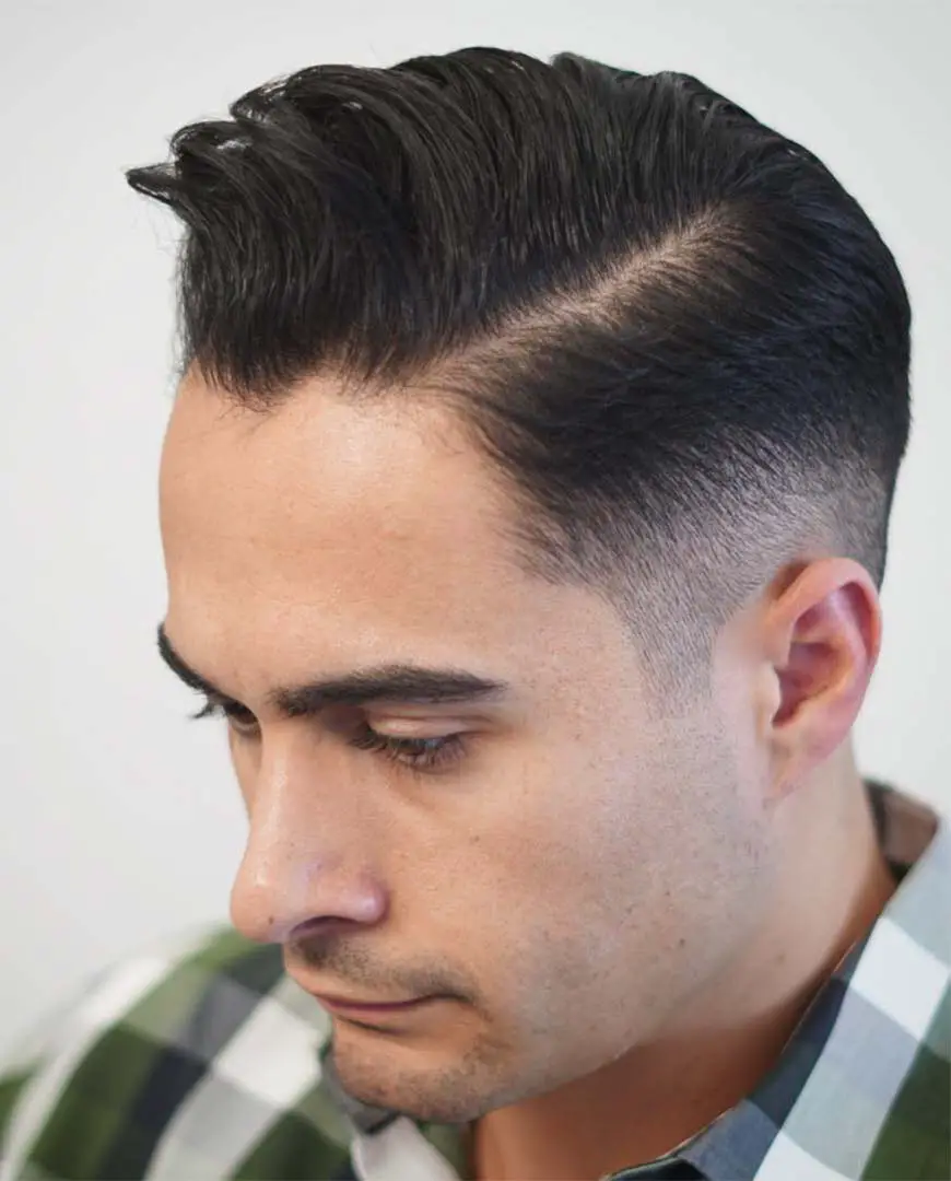 Side Parted Hair with Medium Fade