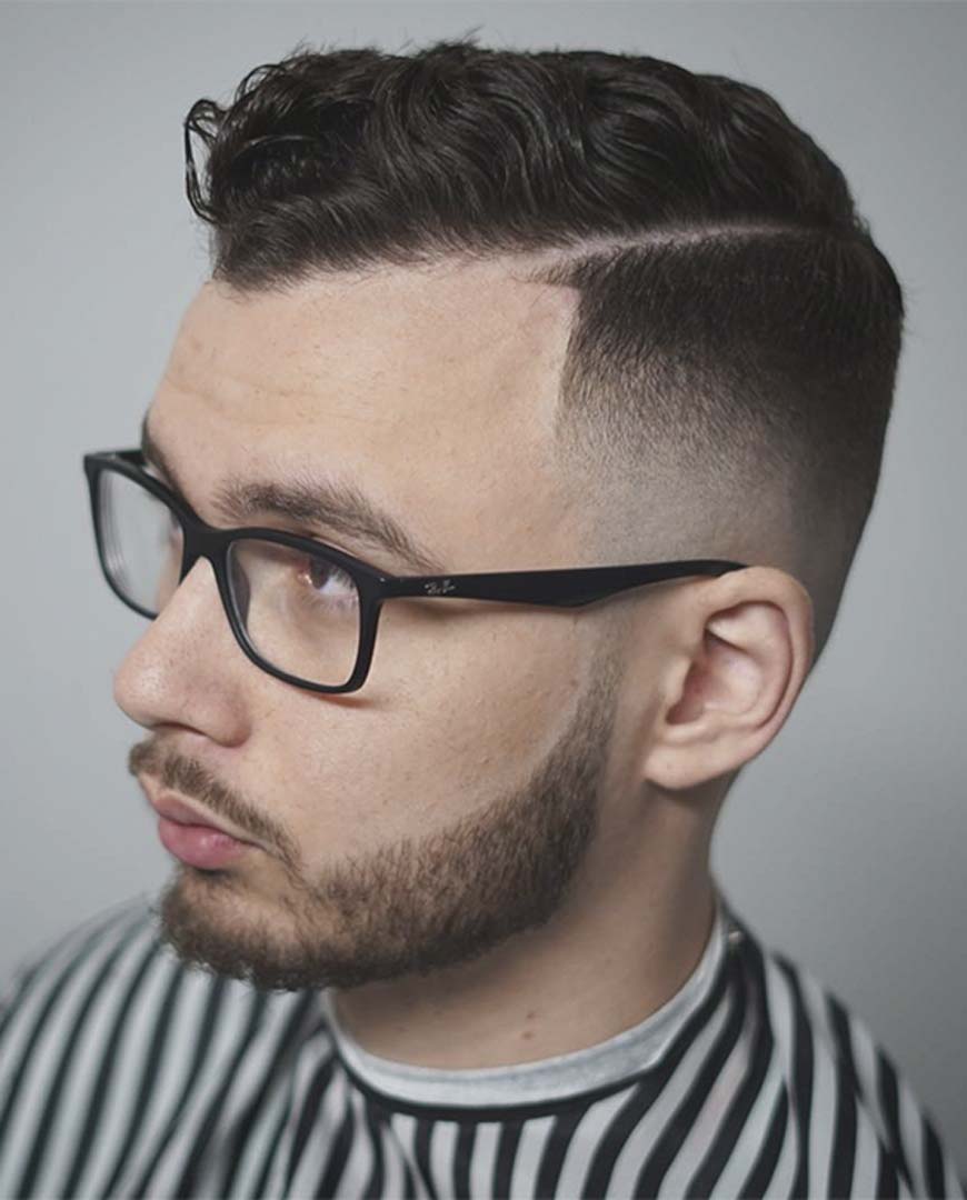 Short Wavy Hair with Taper Fade