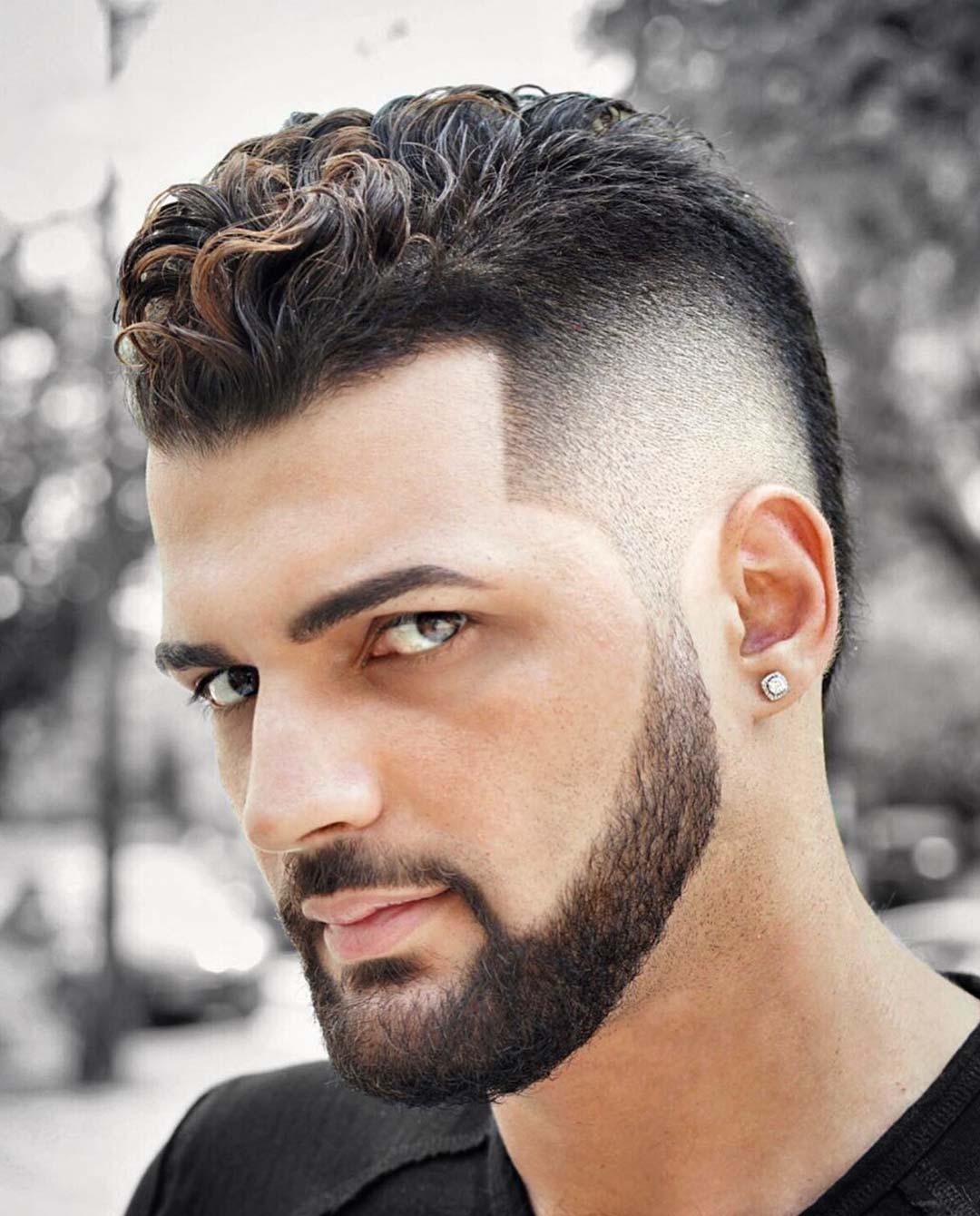 Wavy Mohawk with Burst Fade 