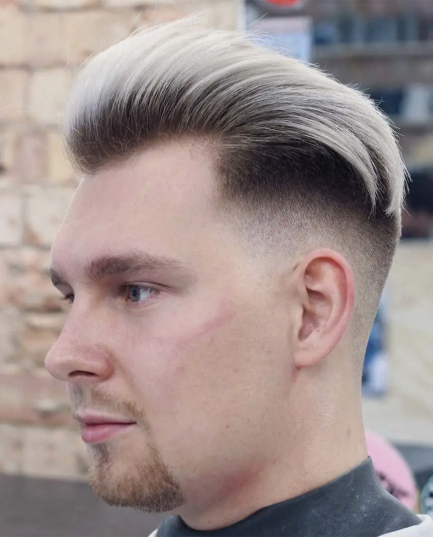 Pompadour with Blonde Highlights
