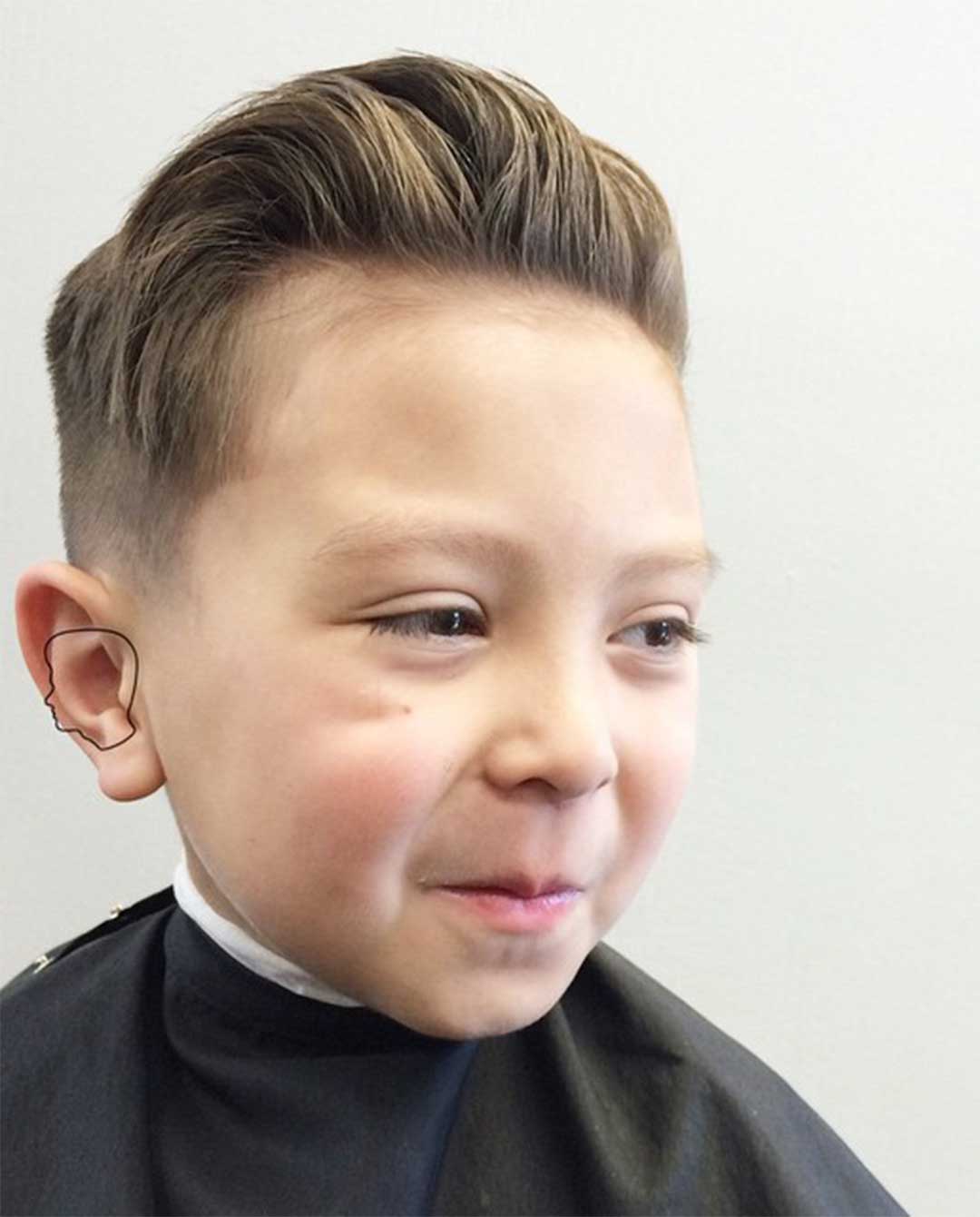 Swept back haircut for Boy