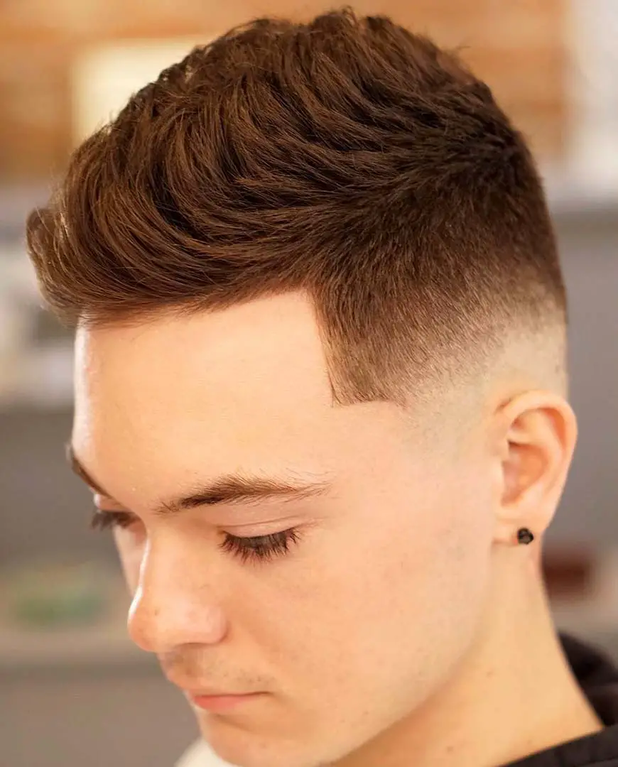 Textured Quiff with Mid Fade