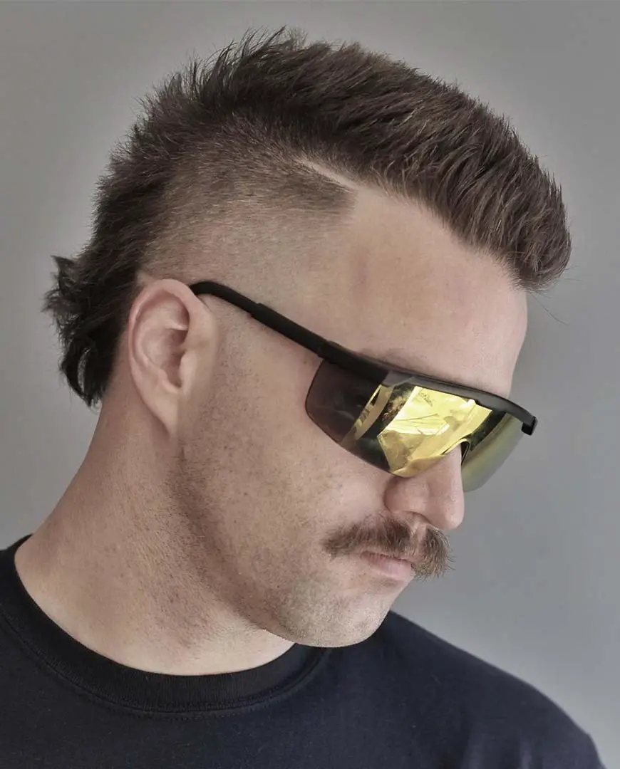 Short Mullet with Mustache