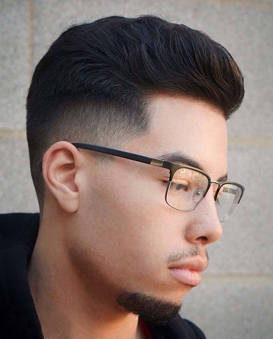 Low Mid Fade Black, 5 Short Curly Hair with Low Bald Fade and Beard; 1.