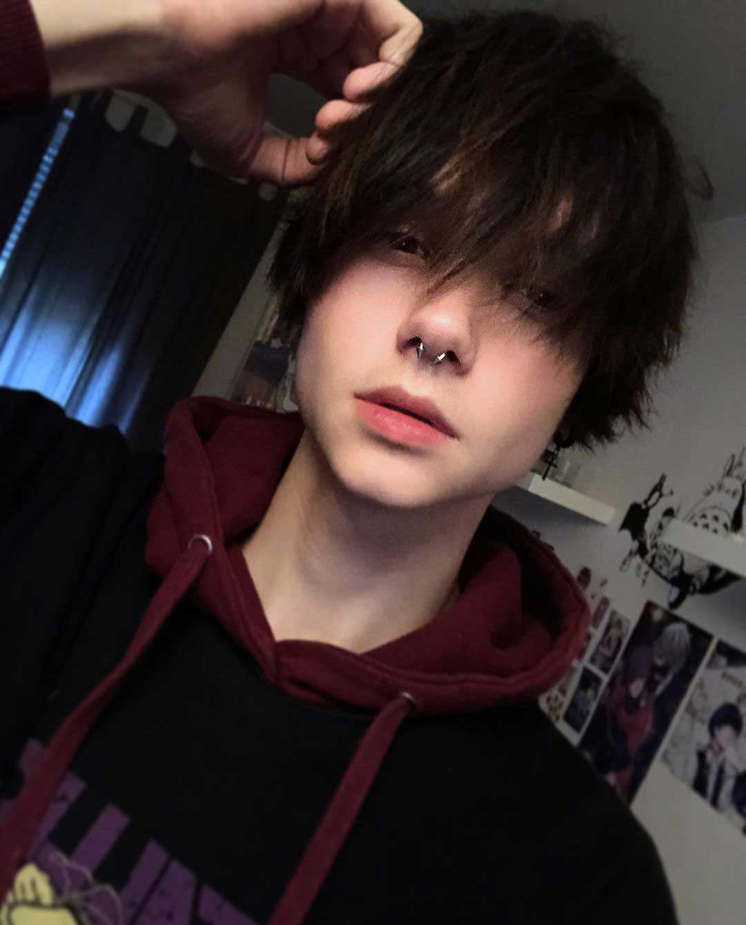 Messy Emo Boy Hair (Brown)