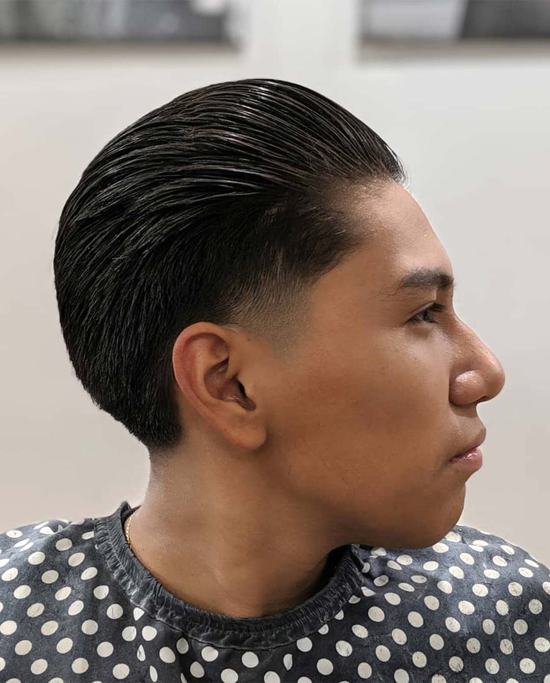 taper fade with quiff